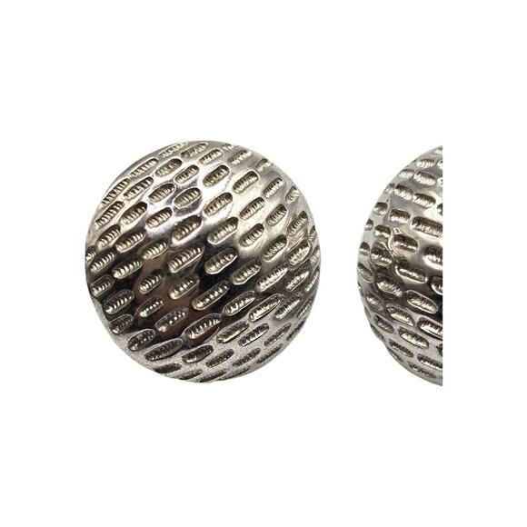 Clip-On Signed Crown Trifari Earrings Dome Shaped Needle Point Design Rare Find - Picture 2 of 5